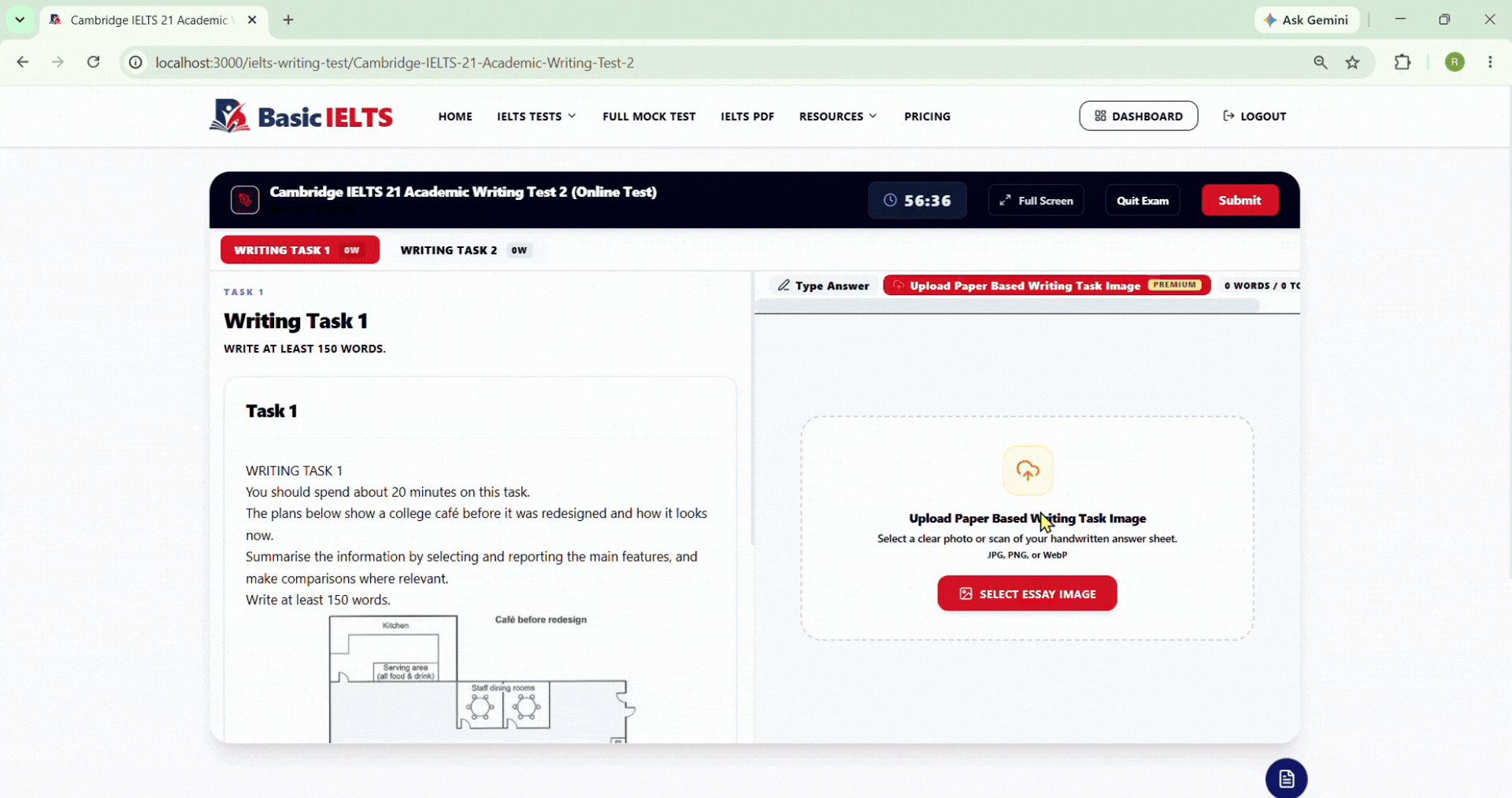 Basic IELTS Paper Based Writing Test
